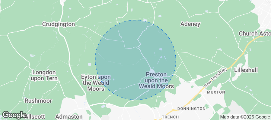 Telford and Wrekin Airbnb map